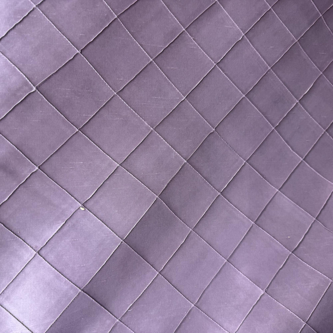Tirelle Solid Quilted Small Diamond Silk Fabric in Mauve