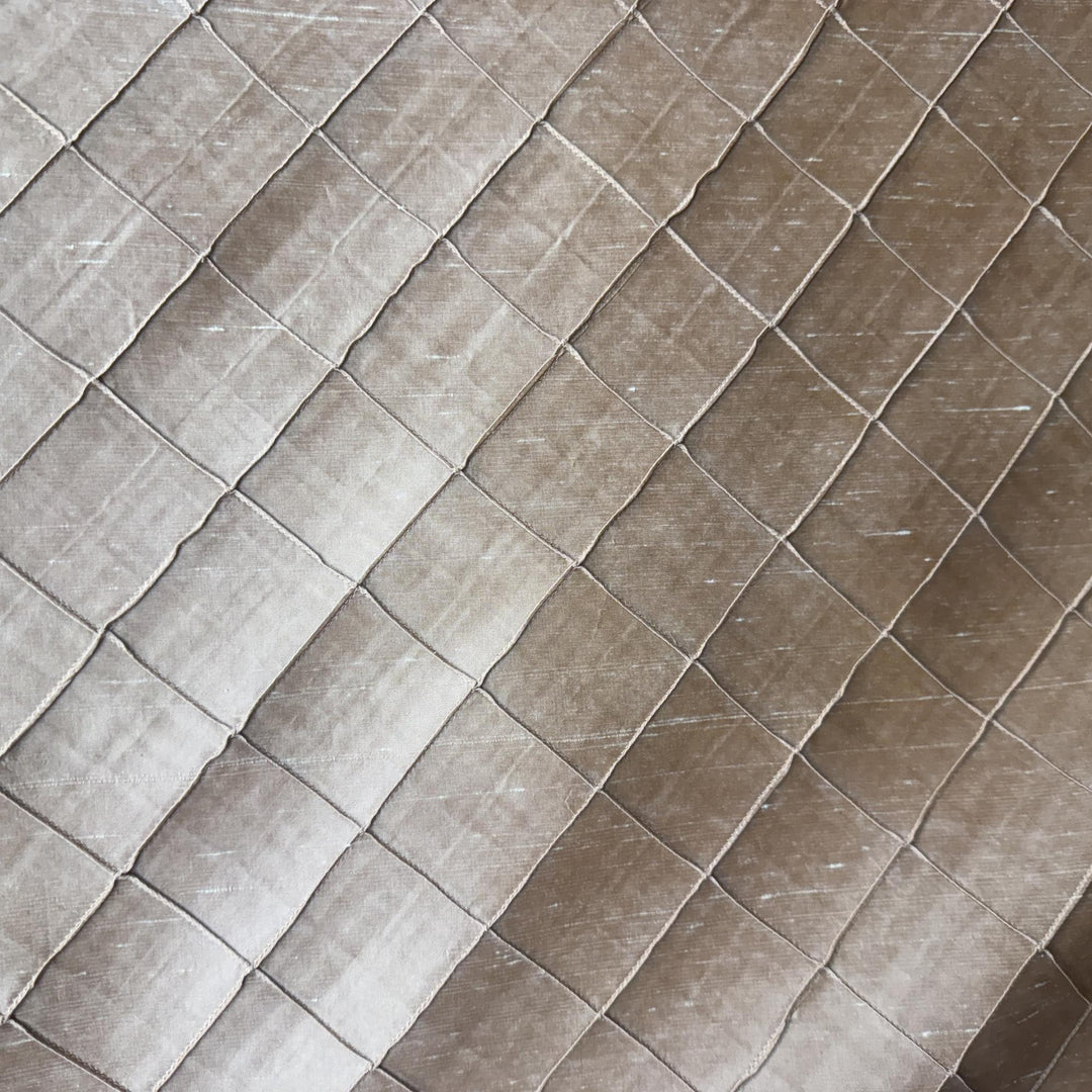 Tirelle Solid Quilted Small Diamond Silk Fabric in Peach