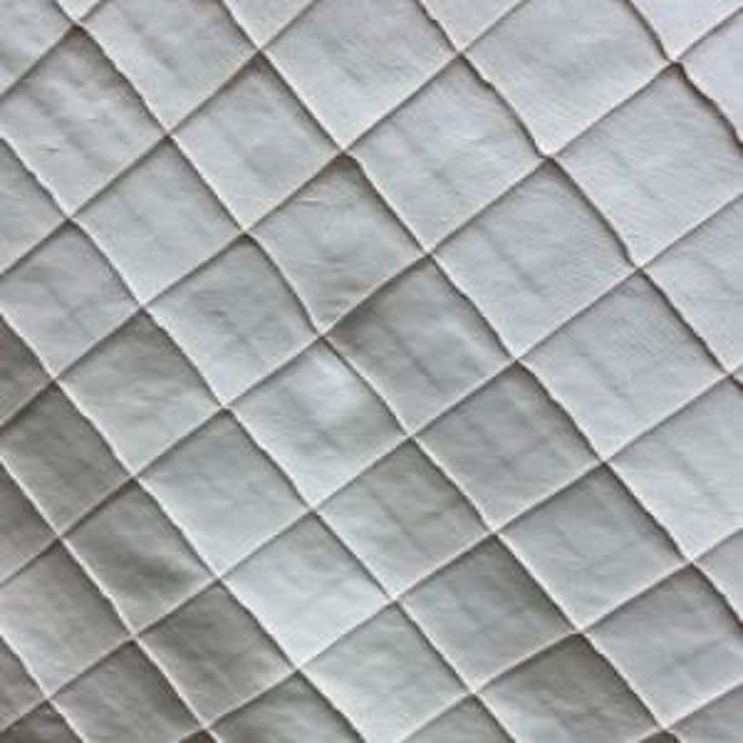 Tirelle Solid Quilted Small Diamond Silk Fabric in Sand