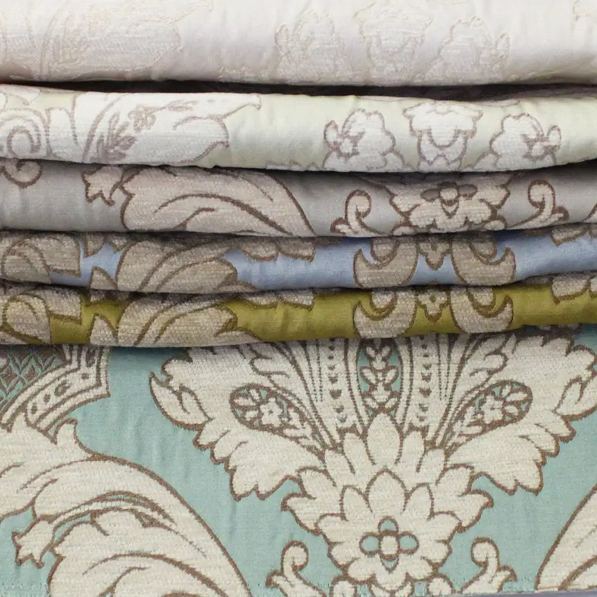Lumère Teal Blue Damask Brocade Fabric