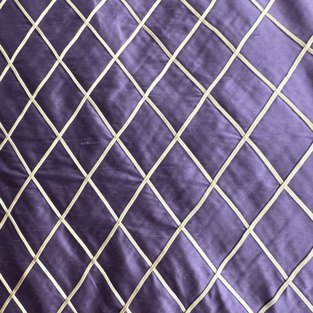 Vallorine Diamond Geometric Silk Fabric in Aubergine