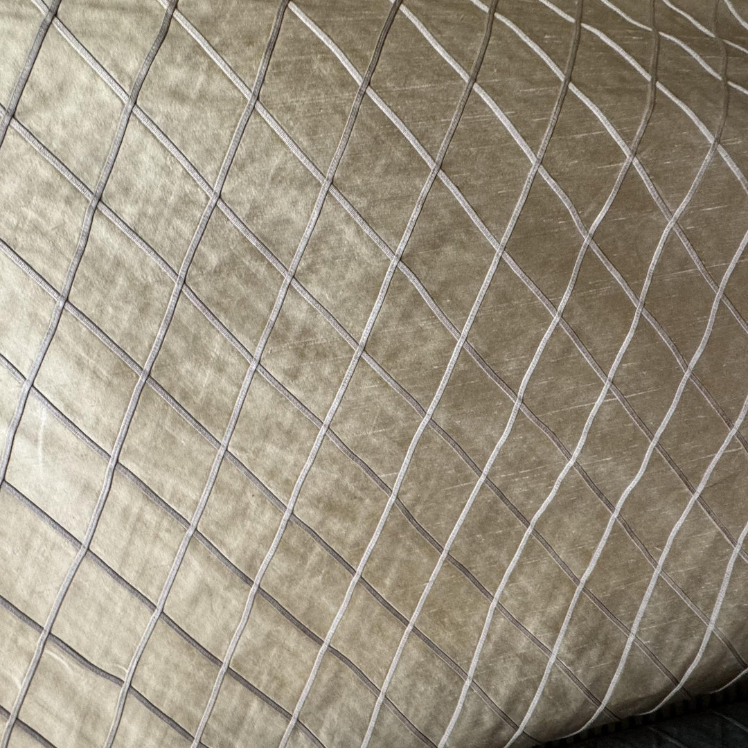 Vallorine Diamond Geometric Silk Fabric in Clay