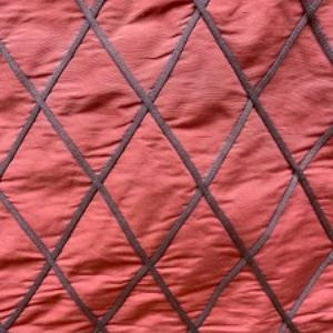 Vallorine Diamond Geometric Silk Fabric in Sienna