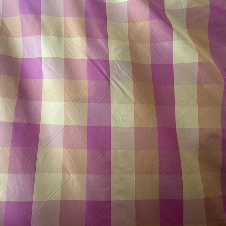 Wesvanne Striped Square Silk Fabric in Coral