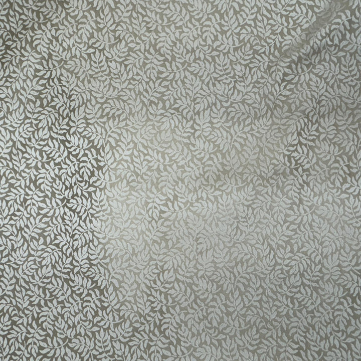 Ysmarelle Tone-on-Tone Jacquard Floral Silk Fabric in Jute