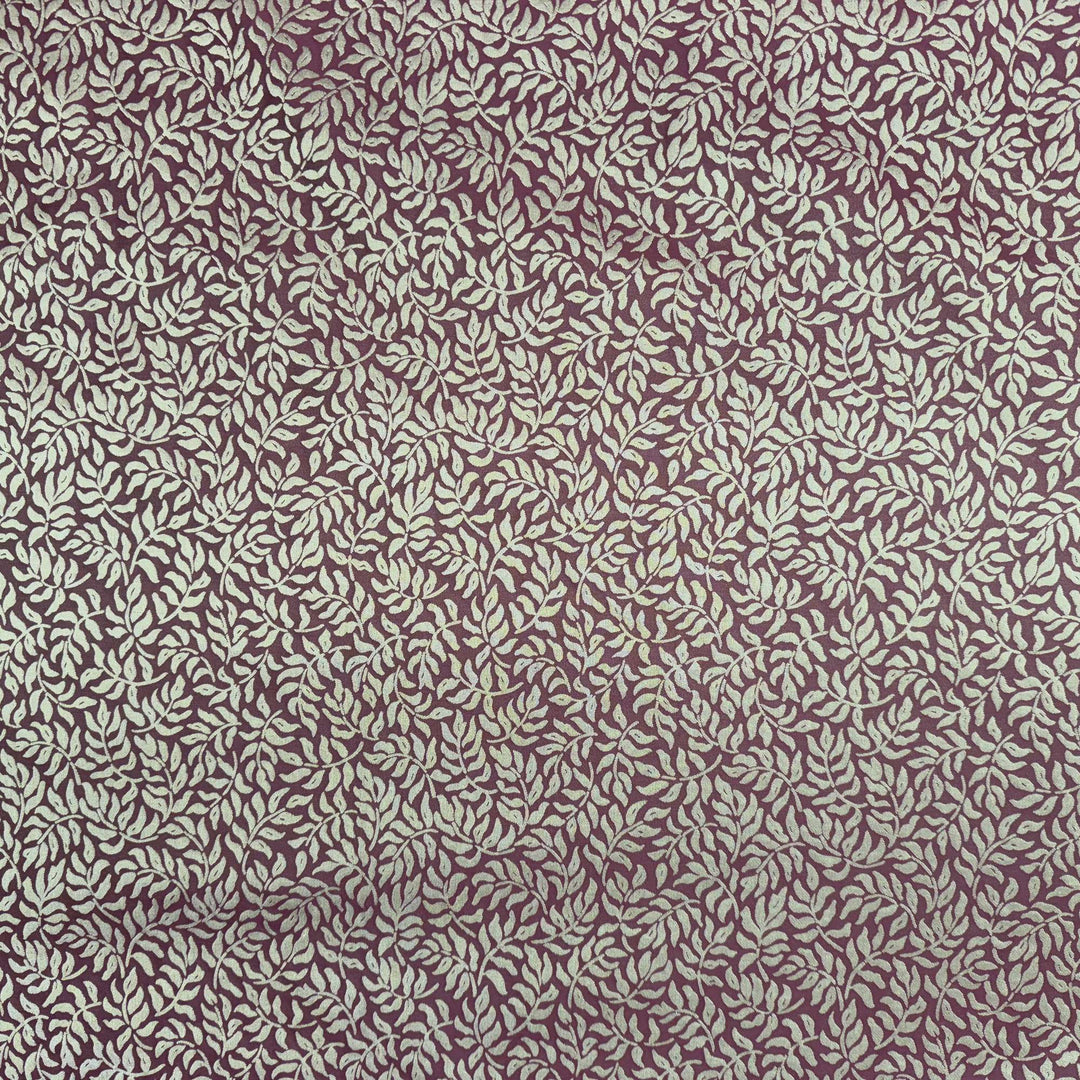 Ysmarelle Tone-on-Tone Jacquard Floral Silk Fabric in Merlot