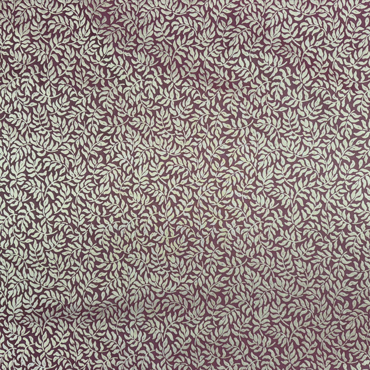 Ysmarelle Tone-on-Tone Jacquard Floral Silk Fabric in Merlot