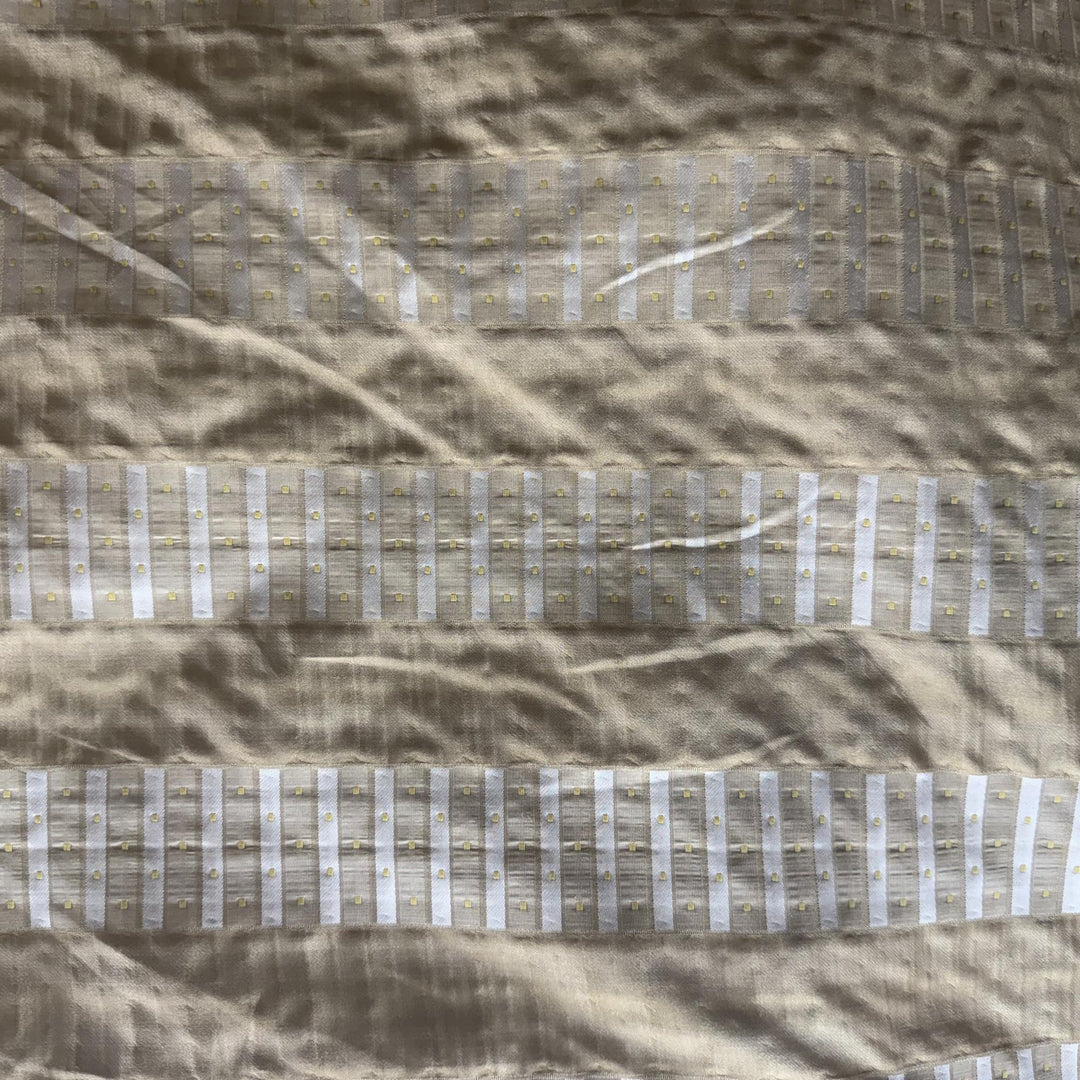 Amirelle Striped Silk Fabric in Champagne