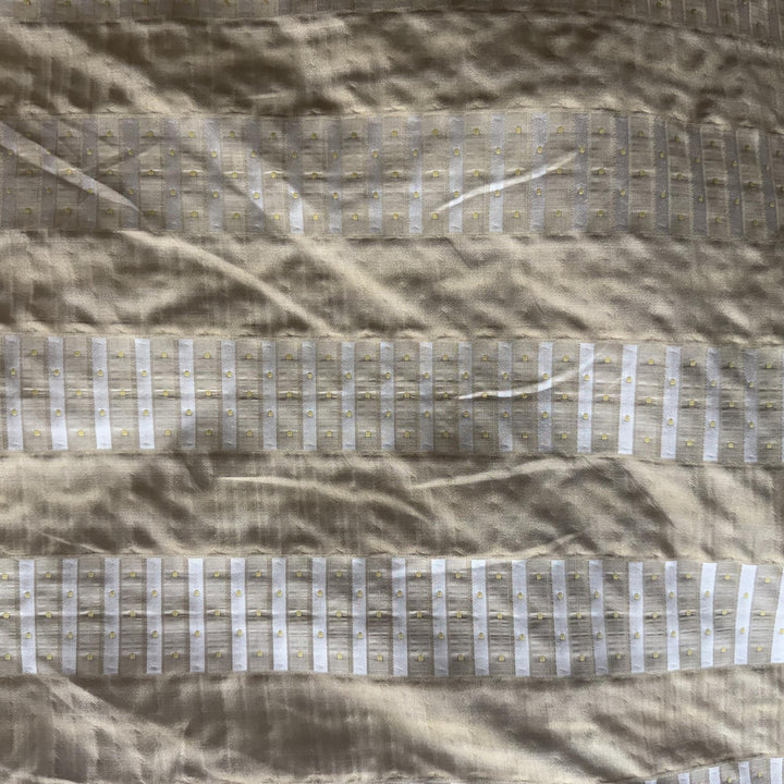 Amirelle Striped Silk Fabric in Champagne