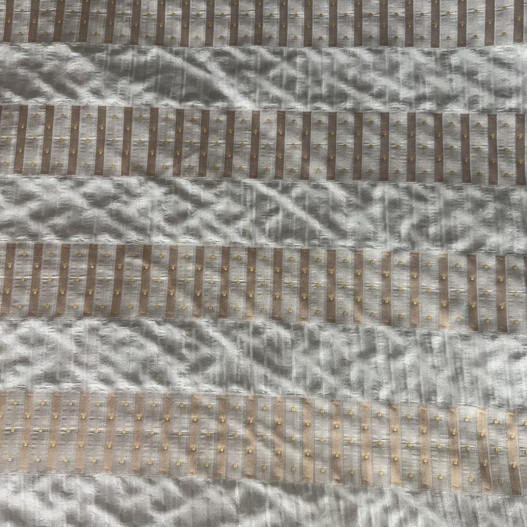 Amirelle Striped Silk Fabric in Teal