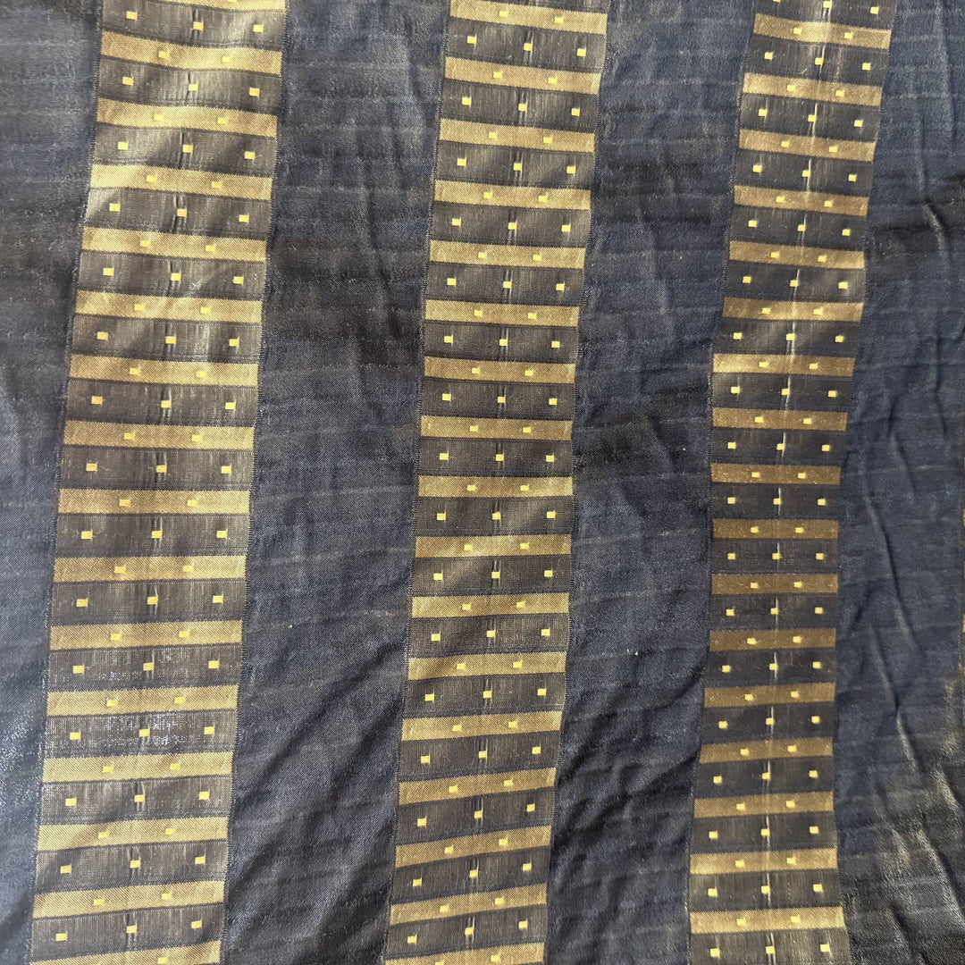 Amirelle Striped Silk Fabric in Onyx