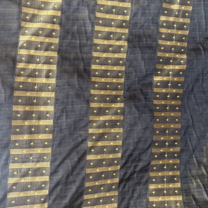 Amirelle Striped Silk Fabric in Onyx