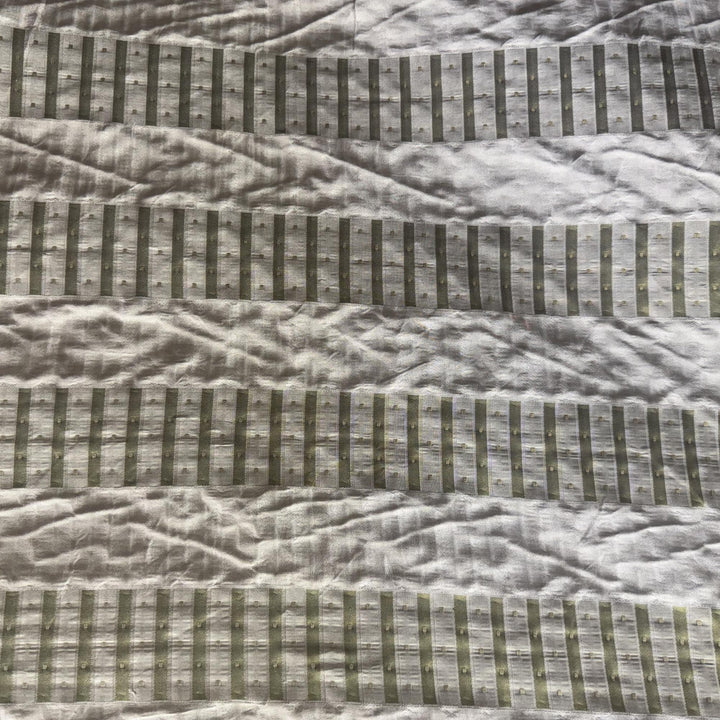 Amirelle Striped Silk Fabric in Pistachio