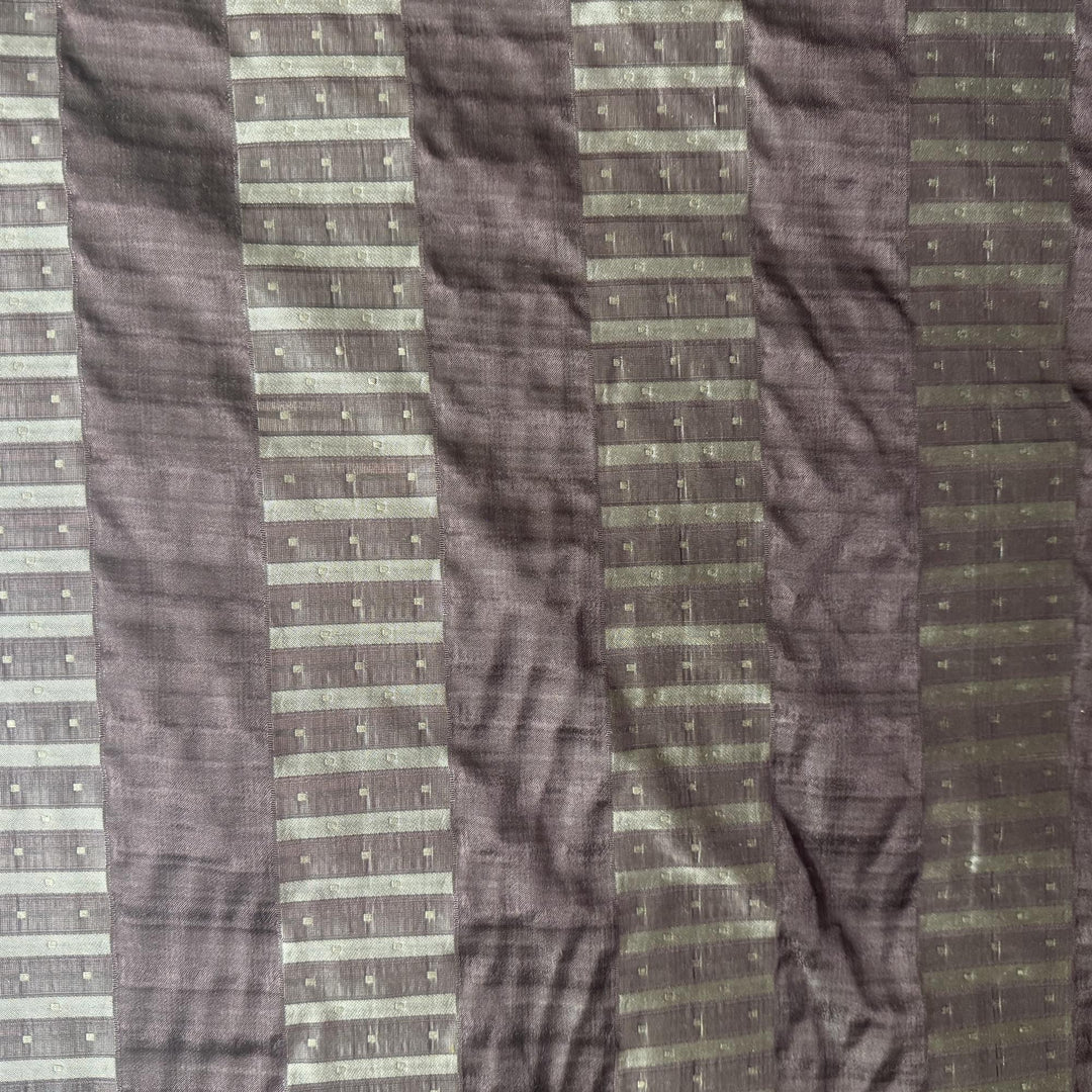 Amirelle Striped Silk Fabric in Truffle