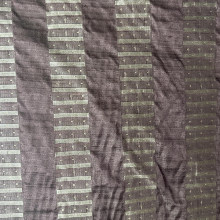 Amirelle Striped Silk Fabric in Truffle