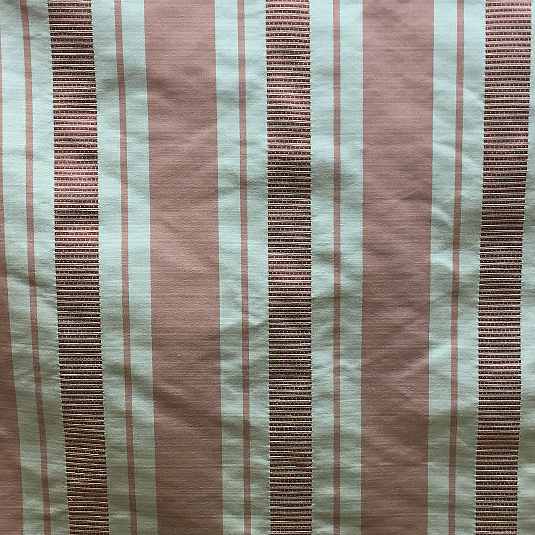 Bravessa Multi-Colored Striped Silk Fabric in Cayenne/Chili