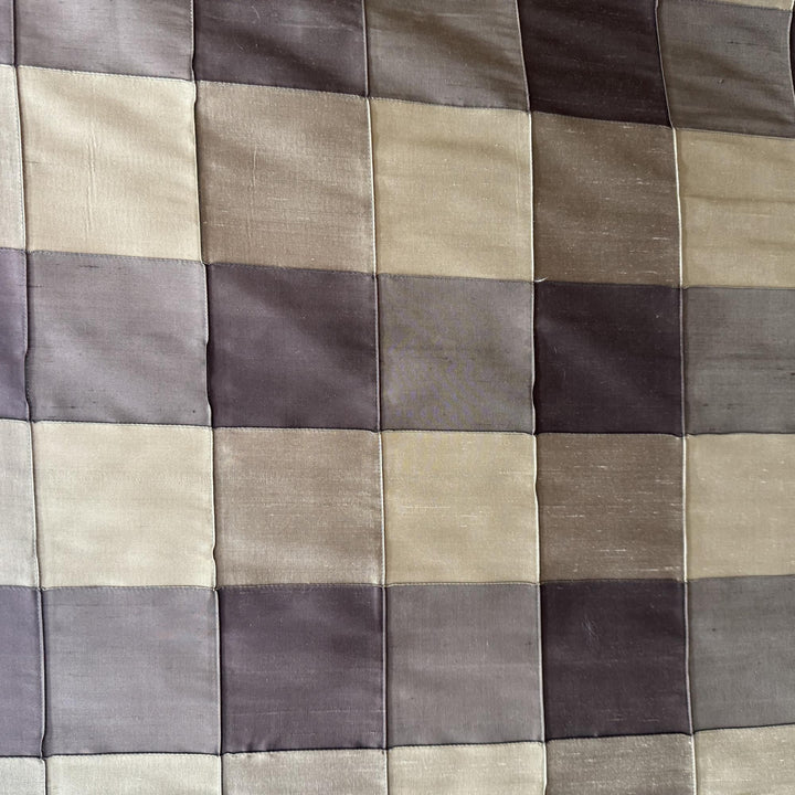 Damavelle Multi-Colored Small Square Geometric Silk Fabric in Charcoal