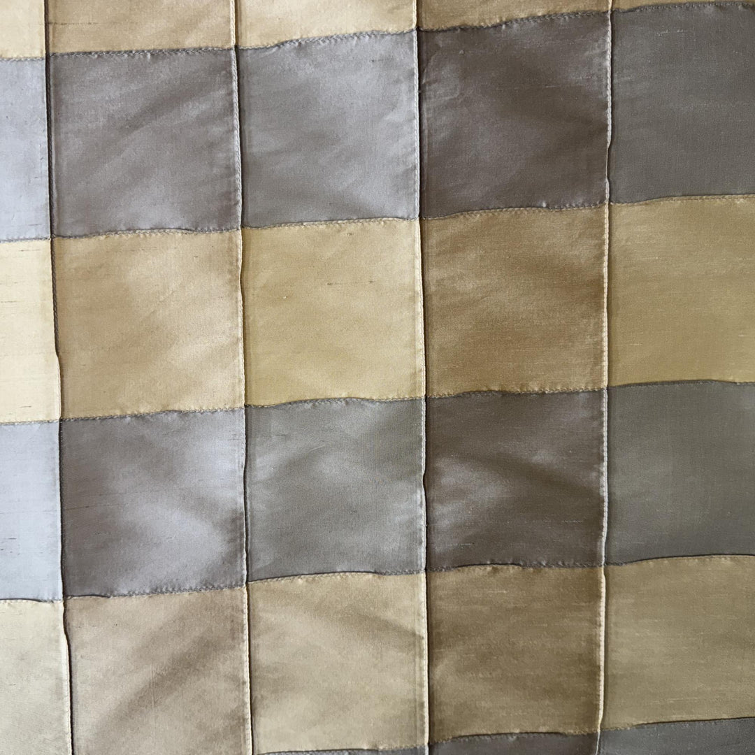 Damavelle Multi-Colored Small Square Geometric Silk Fabric in Clay