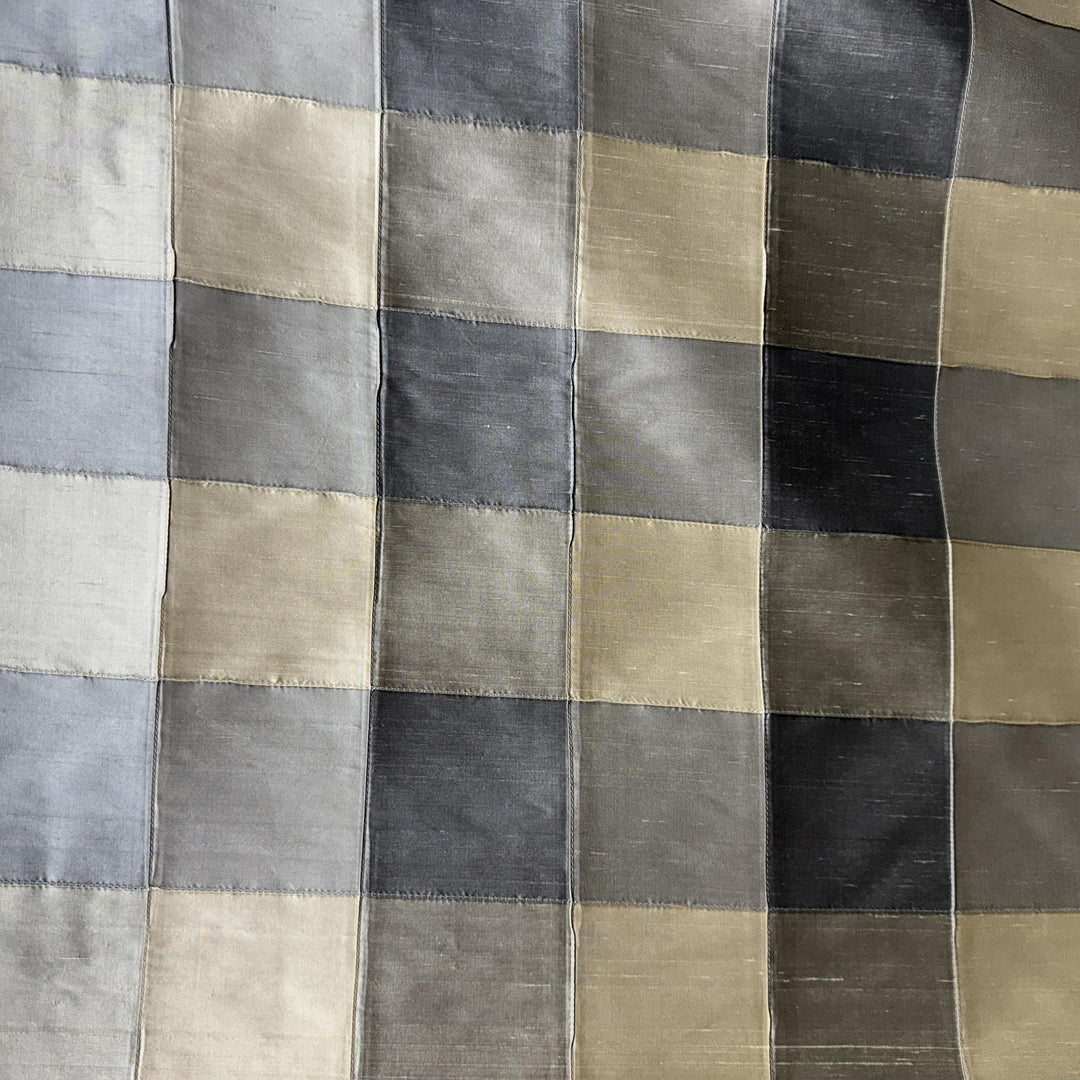 Damavelle Multi-Colored Small Square Geometric Silk Fabric in Vapor