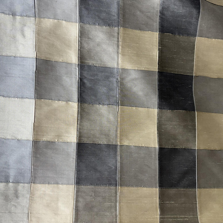 Damavelle Multi-Colored Small Square Geometric Silk Fabric in Vapor