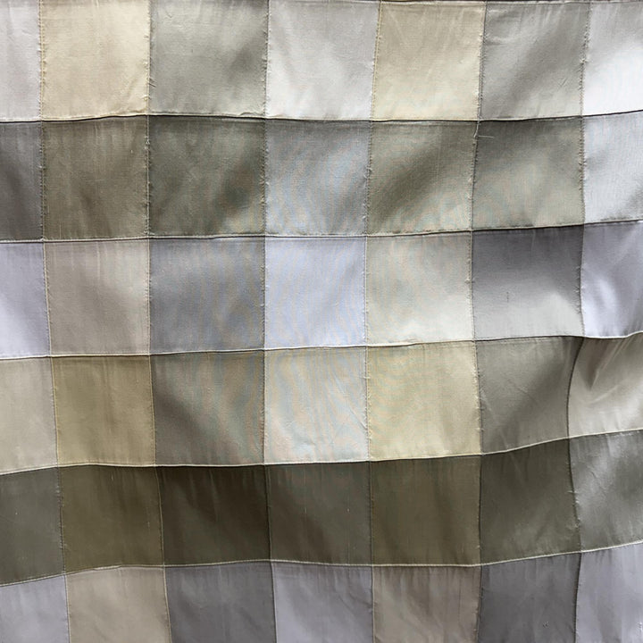 Damavelle Multi-Colored Small Square Geometric Silk Fabric in Vanilla