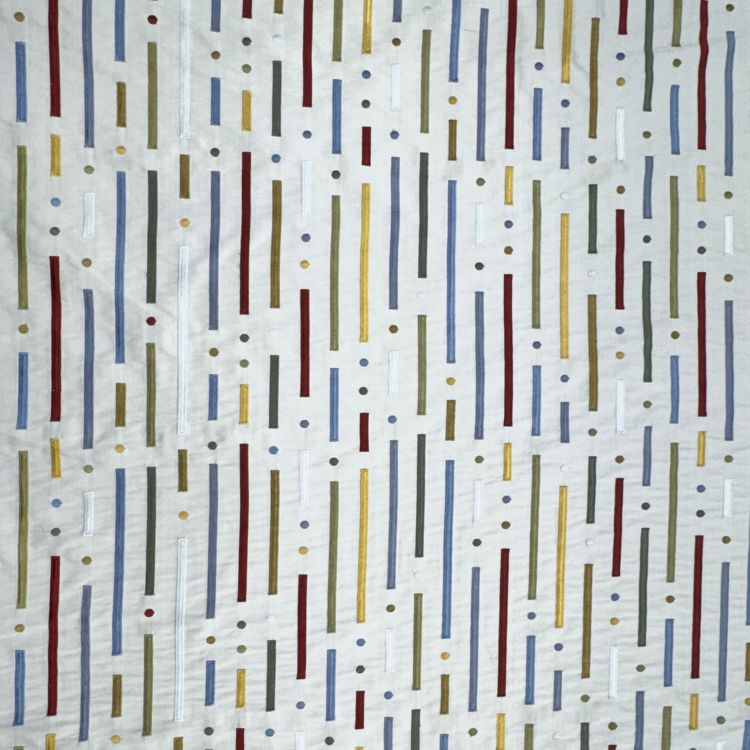 Fenvessa Multi-Colored Stripe Silk Fabric in Bluebell