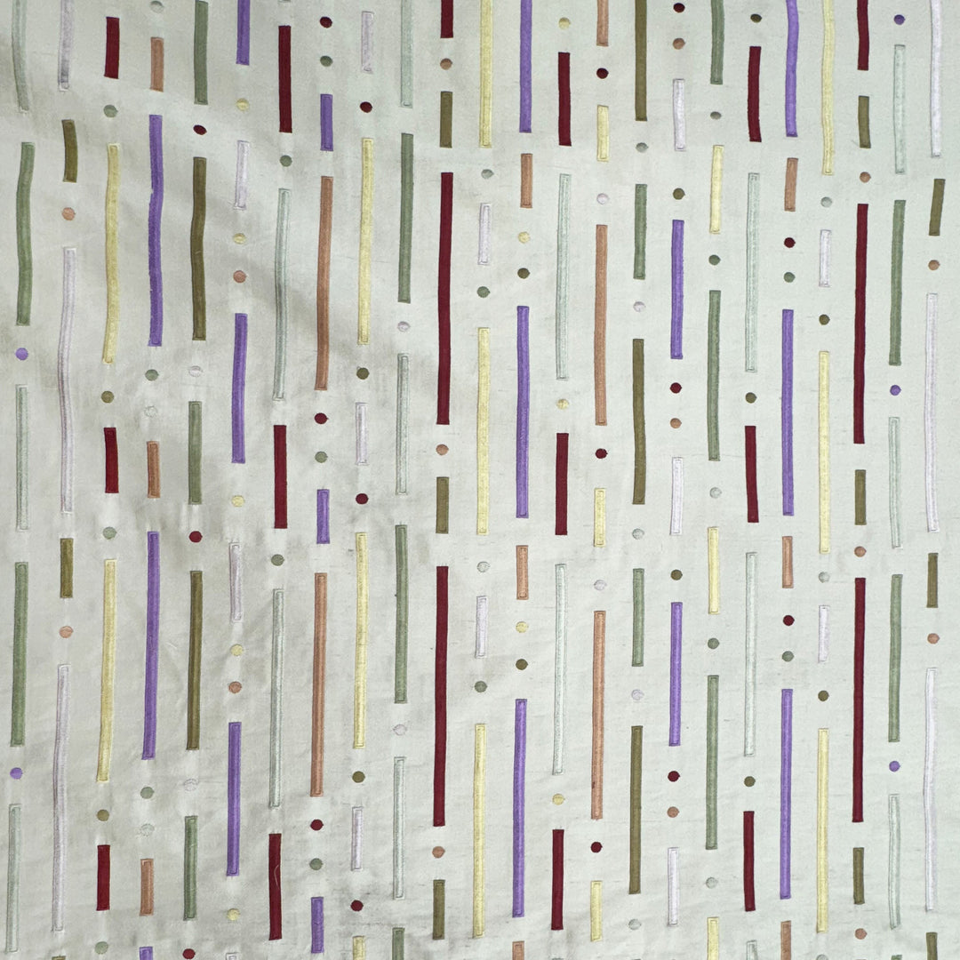 Fenvessa Multi-Colored Stripe Silk Fabric in Carousel