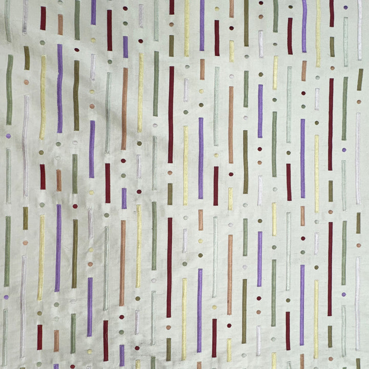 Fenvessa Multi-Colored Stripe Silk Fabric in Carousel