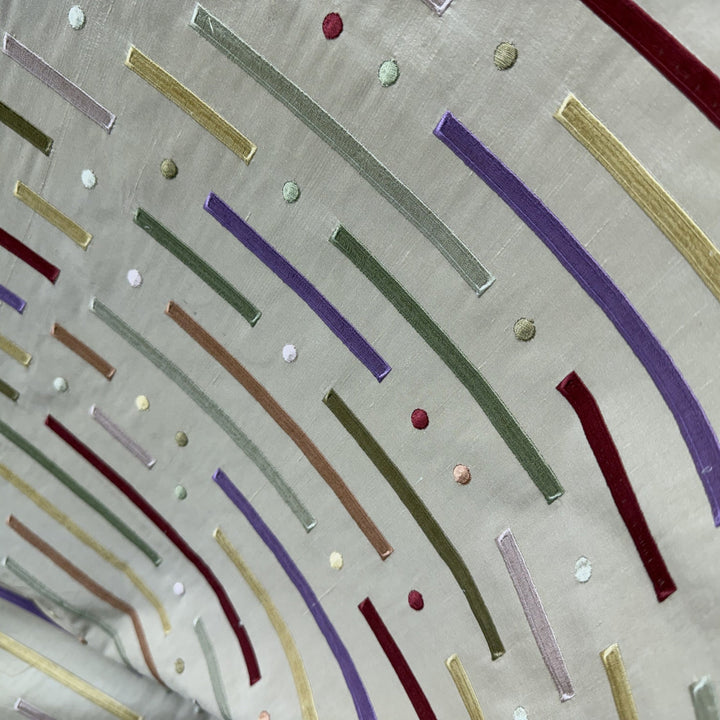 Fenvessa Multi-Colored Stripe Silk Fabric in Carousel