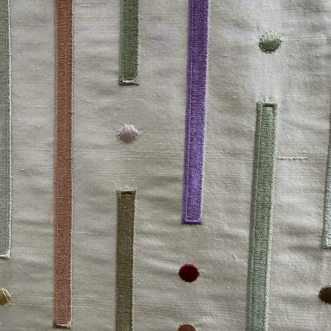 Fenvessa Multi-Colored Stripe Silk Fabric in Carousel