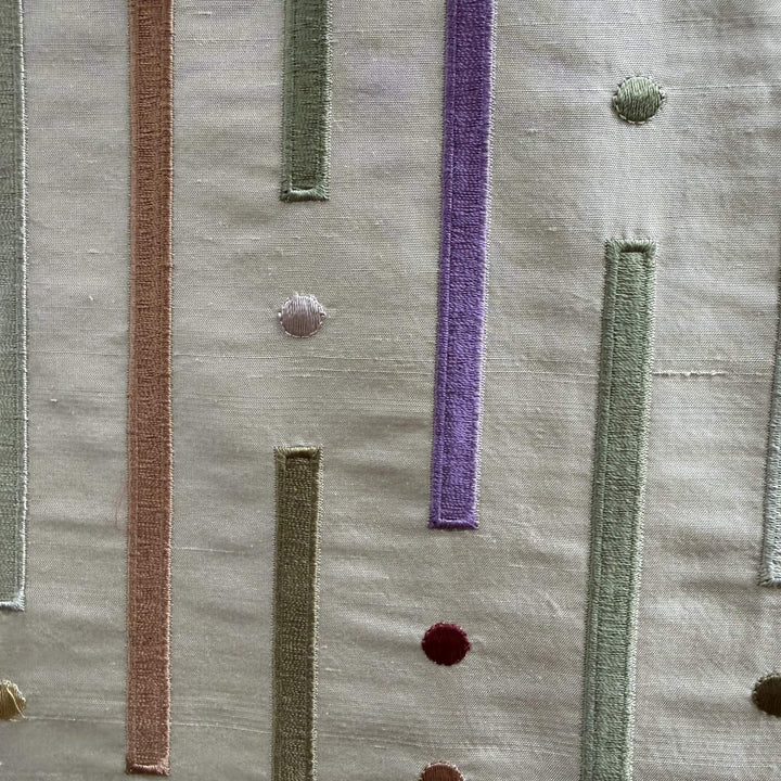 Fenvessa Multi-Colored Stripe Silk Fabric in Carousel
