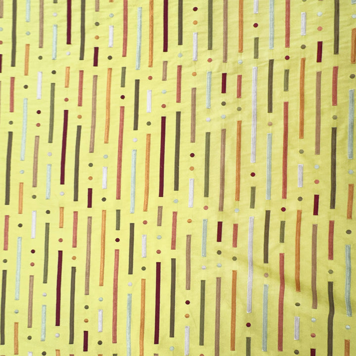 Fenvessa Multi-Colored Stripe Silk Fabric in Mango