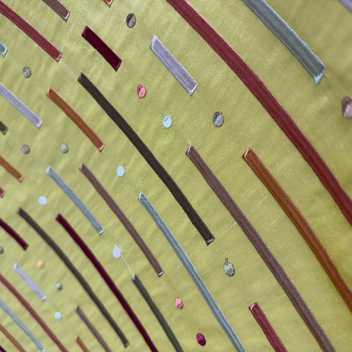 Fenvessa Multi-Colored Stripe Silk Fabric in Mango