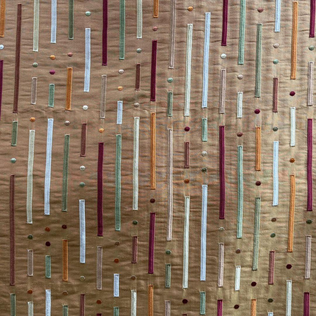 Fenvessa Multi-Colored Stripe Silk Fabric in Passion