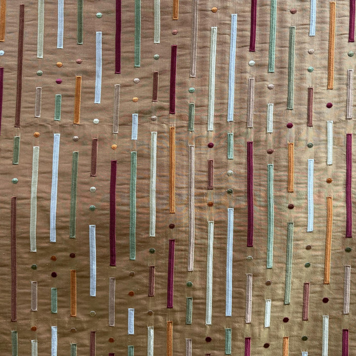 Fenvessa Multi-Colored Stripe Silk Fabric in Passion