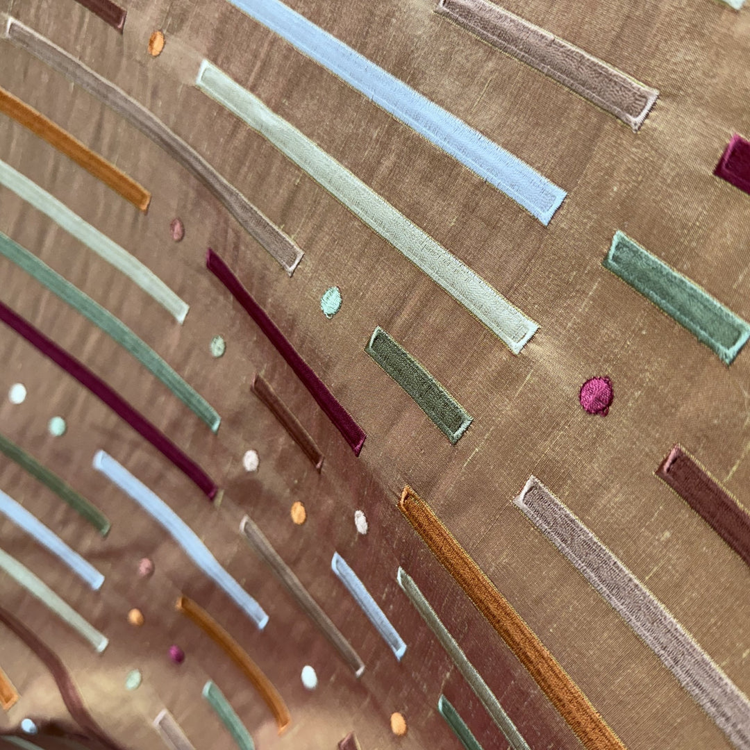 Fenvessa Multi-Colored Stripe Silk Fabric in Passion