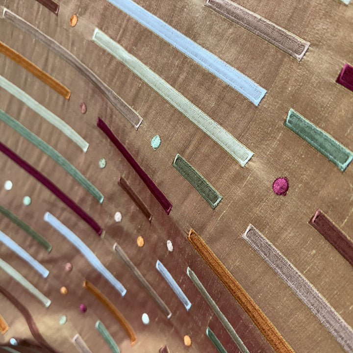 Fenvessa Multi-Colored Stripe Silk Fabric in Passion
