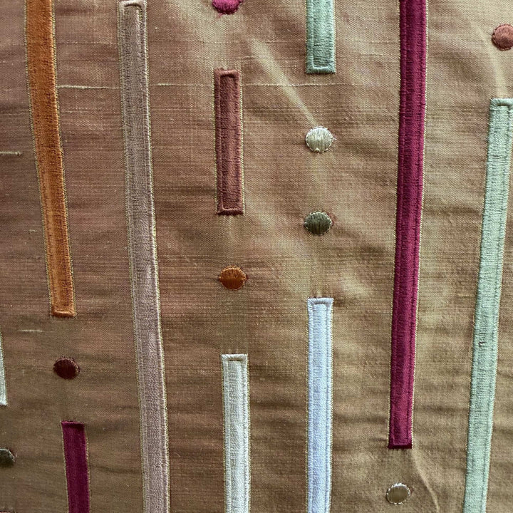 Fenvessa Multi-Colored Stripe Silk Fabric in Passion
