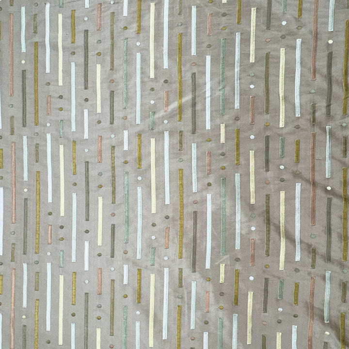 Fenvessa Multi-Colored Stripe Silk Fabric in Praline