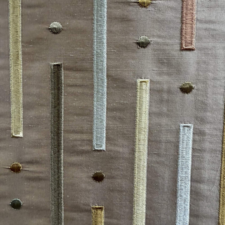 Fenvessa Multi-Colored Stripe Silk Fabric in Praline