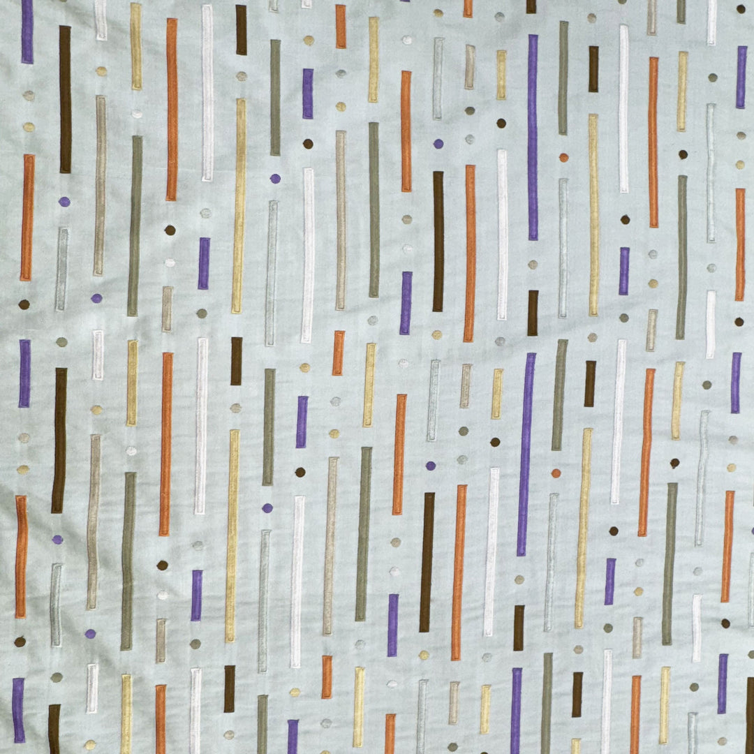 Fenvessa Multi-Colored Stripe Silk Fabric in Seaspray
