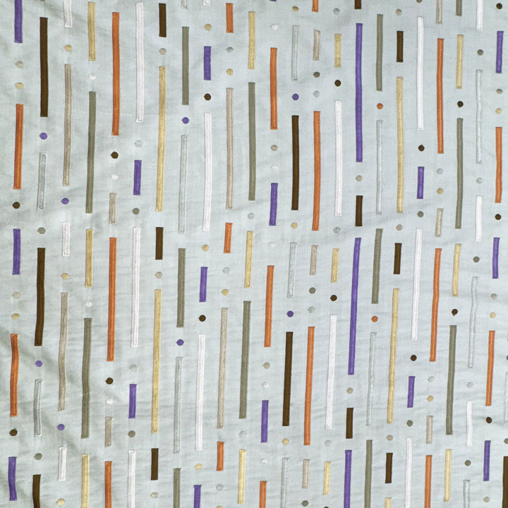Fenvessa Multi-Colored Stripe Silk Fabric in Seaspray