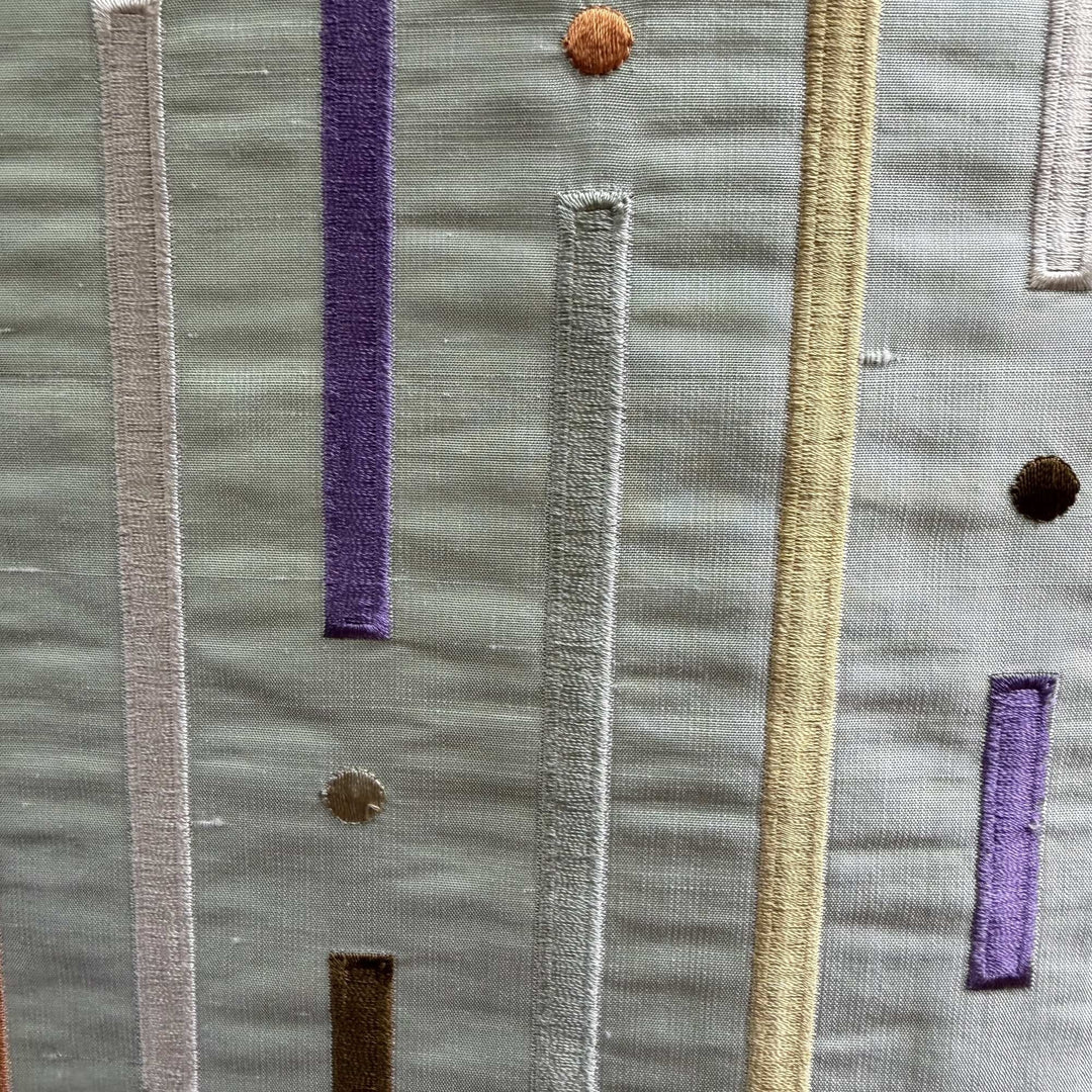 Fenvessa Multi-Colored Stripe Silk Fabric in Seaspray