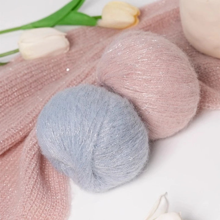 50g Golden Sequined Mohair Yarn