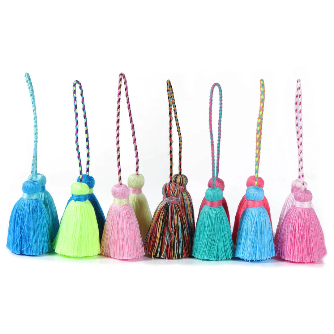 2 PC Vireau Double Tassel Cotton Thread Cord Tassels