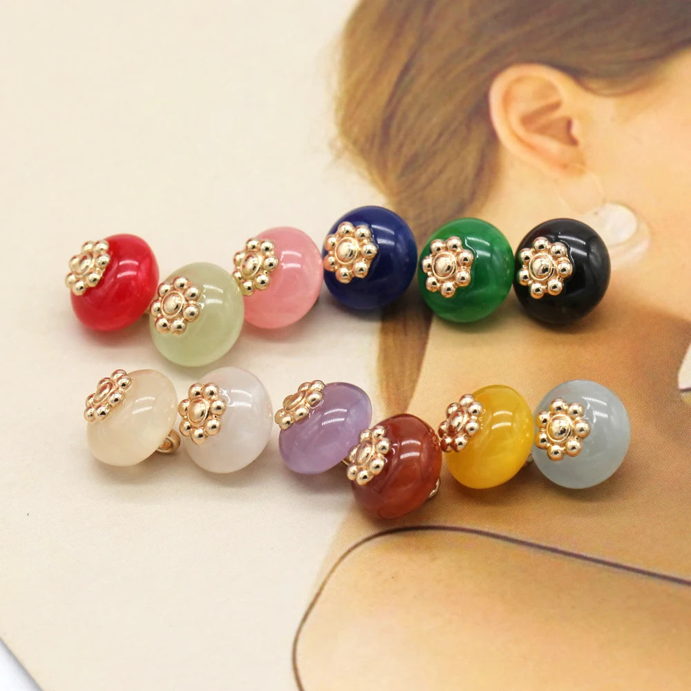 Hezoel 10mm Small Colorful Resin Button - 10 PC