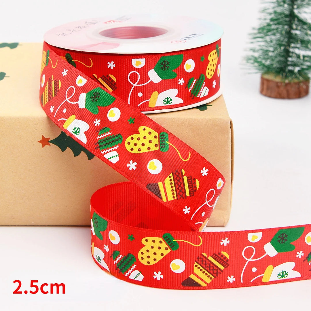 5 Yards / Polyester Printed Christmas Decoration Ribbon