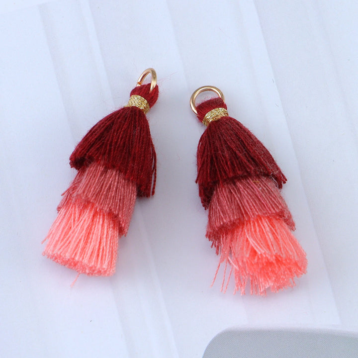6 PC Fleuri Layered Key Tassels