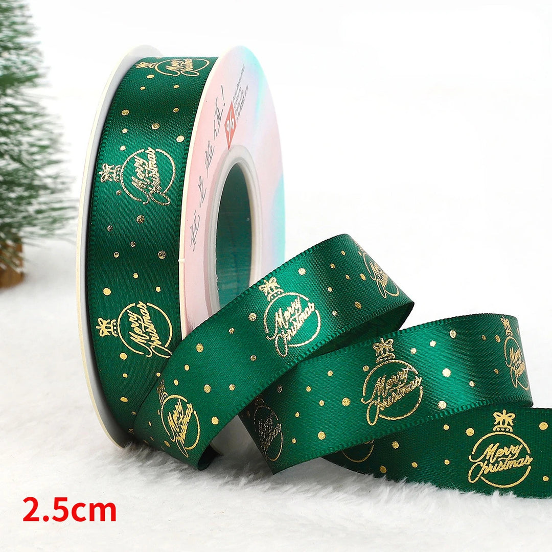 5 Yards / Polyester Printed Christmas Decoration Ribbon