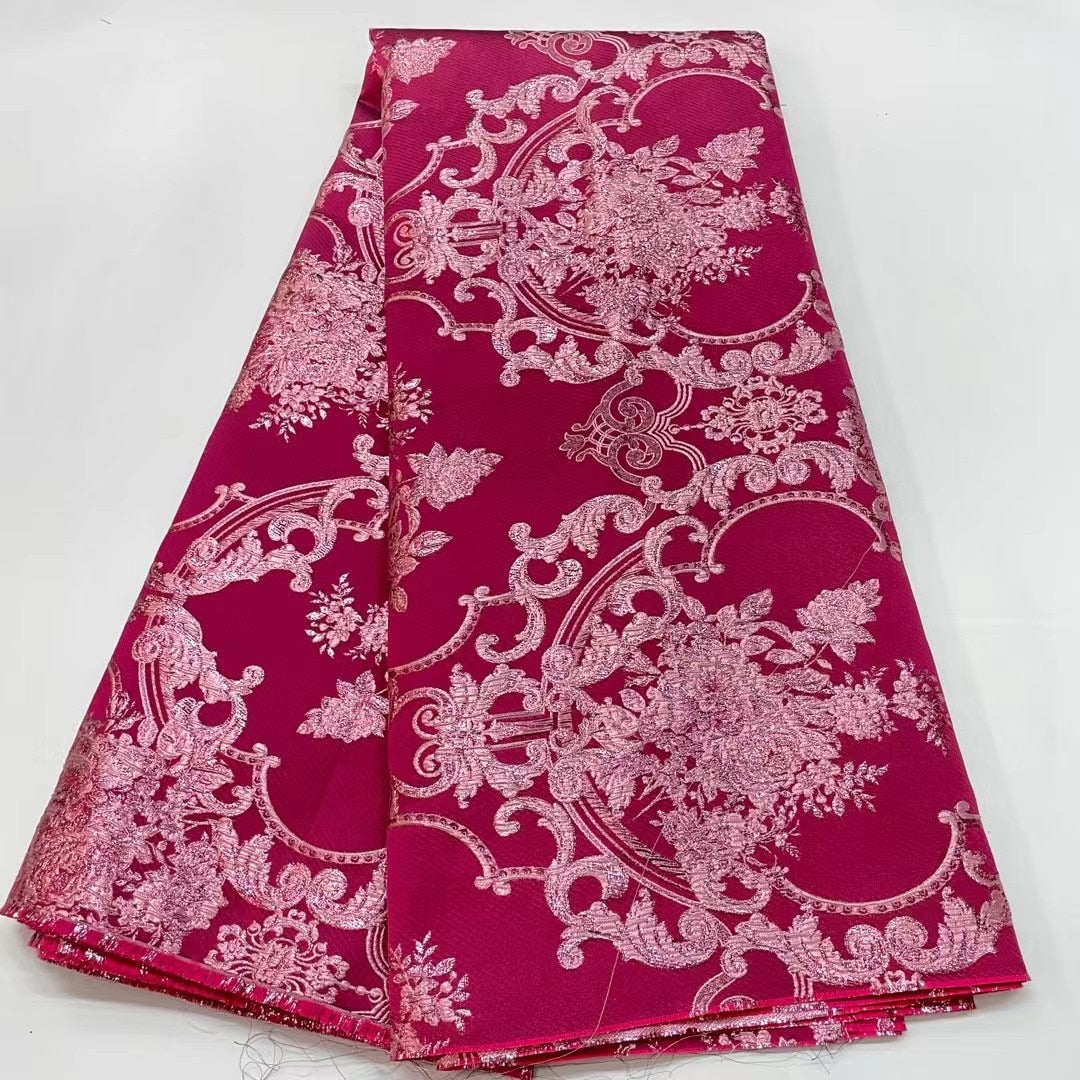 5 YARDS / 8 COLORS / Contrasting Royal Damask Floral Viscose Jacquard Brocade Woven Fashion Jacket Dress Fabric